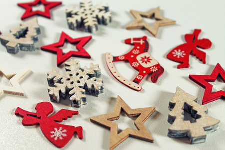 Christmas wood decorations.の写真素材
