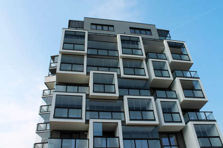 View of newly modern european built block of flats.