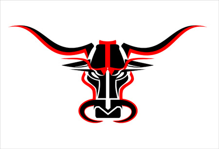 Elegant Stylized Bull Head  Suitable for emblem, insignia, product identity, etc のイラスト素材
