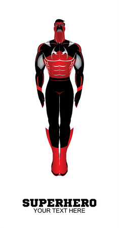 flying superhero on white backgroundのイラスト素材