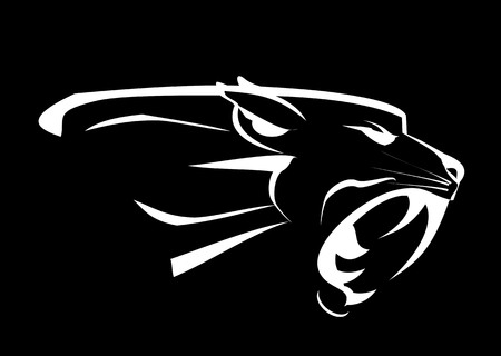 panther head, roaring fang face in the dark. Fearless Panther. Roaring Predator. Roaring Panther. Panther head, elegant panther head. Night predatorのイラスト素材