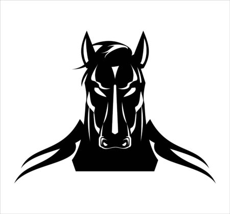 Stylized horse head on white background.のイラスト素材