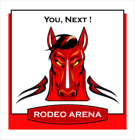 Red horse head icon on white background.のイラスト素材