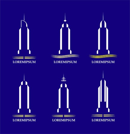 a set of High Rise Building, tower, skyscraper. a set of Logo for your company.のイラスト素材