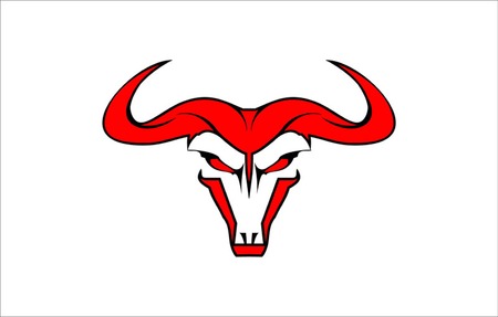 Wild Red Bull on white background.のイラスト素材