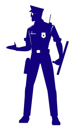 full body silhouette of Police Officerのイラスト素材