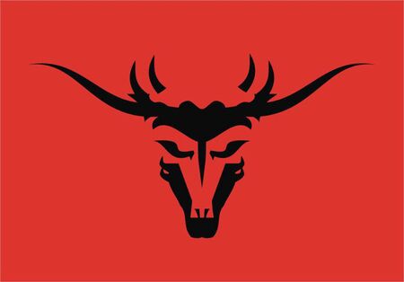 black illustration on red background.のイラスト素材