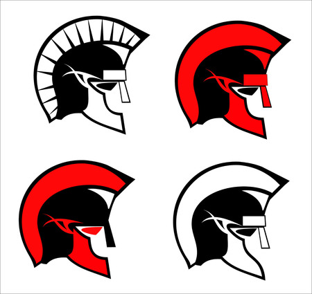 sparta, trojan. Warrior Head, side view. vector - illustrationのイラスト素材