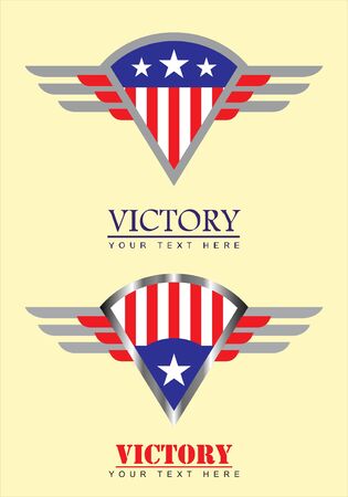 Winged stripped and star shieldのイラスト素材