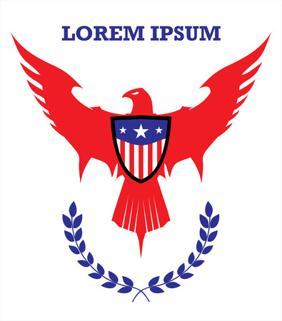independence Eagle, red eagle on white background.のイラスト素材