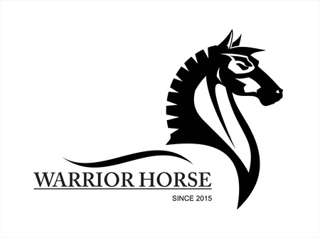 warrior horse, horse symbol on white.のイラスト素材