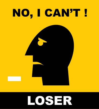 Loser head icon, pessimistic.のイラスト素材