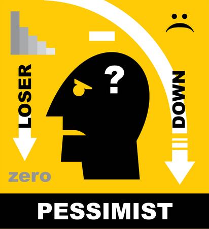 Loser, pessimistic person, loser head iconのイラスト素材