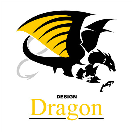 Artistic black Dragon icon designのイラスト素材