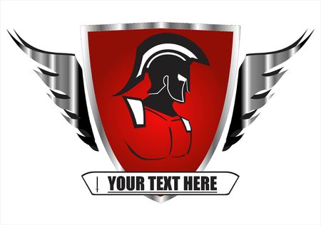 Warrior on shield.のイラスト素材