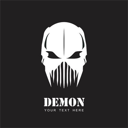 White skull on black backgroundのイラスト素材