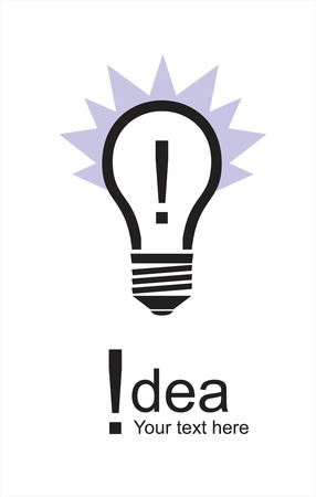 idea icon concept with lightbulb and exclamation point.  Vector illustration.のイラスト素材
