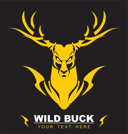 Wild buck icon vector illustration isolated on dark background.のイラスト素材