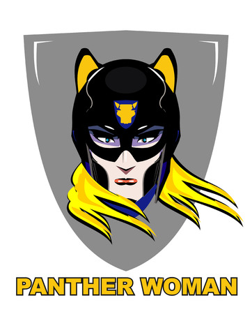 Panther woman, female warrior.のイラスト素材