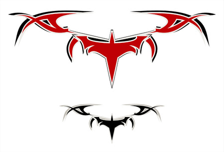 Winged tribal pattern designのイラスト素材