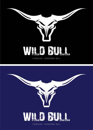 Bull Head on black backgrounのイラスト素材