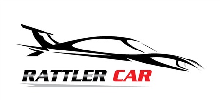 rattler car icon with car silhouette on white background. Vector illustration.のイラスト素材