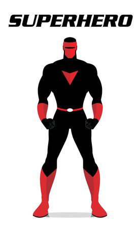 Superhero standing on white background.のイラスト素材