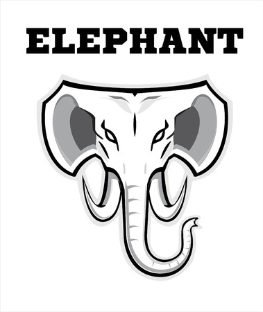 Elephant in black and white.のイラスト素材