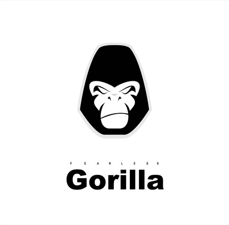 Gorilla.Gorilla face. Gorilla head. Gorilla logo. Simple flat of gorilla head.のイラスト素材