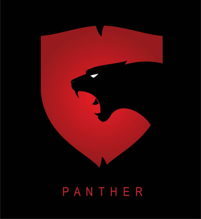 Panther head and shieldのイラスト素材
