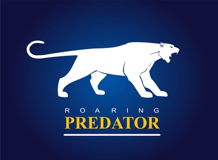 Roaring white predator.のイラスト素材