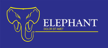 Elegant elephant icon on the blue background.のイラスト素材