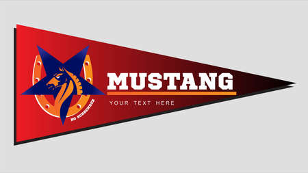 horse, star and horseshoe. horse mascot. Mustang.のイラスト素材