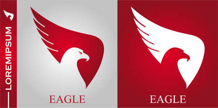 simple flat negative space of eagle head mascot.のイラスト素材