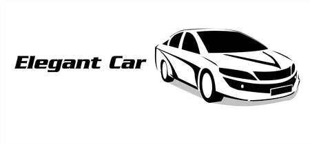 car illustration in black and white.のイラスト素材