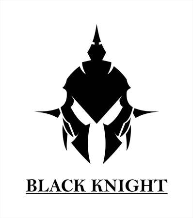Black Knight helmet on white backgroundのイラスト素材