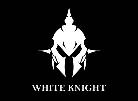 warrior head, medieval helmet, white knight.のイラスト素材
