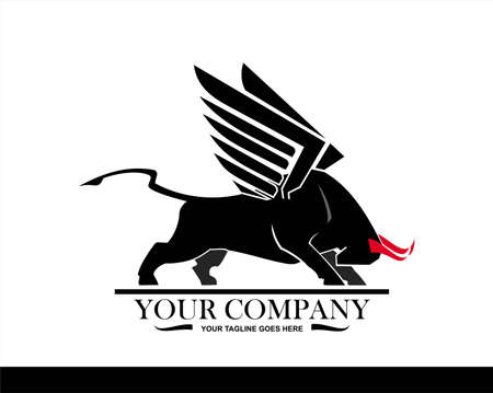 winged bull logoのイラスト素材