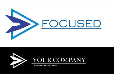 focus business logo. direction, technology abstract vector and logo design or template arrow business icon of company identity symbol conceptのイラスト素材