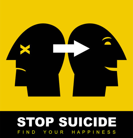 stop suicide, stop suicidal thinking.のイラスト素材