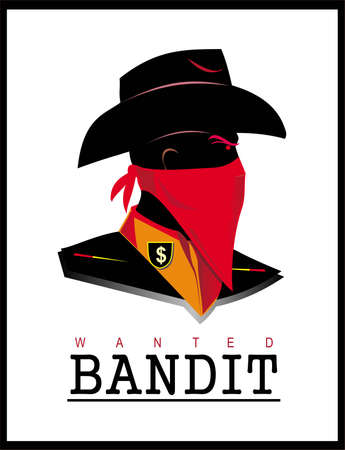 covered face bandit head  with scarf .のイラスト素材