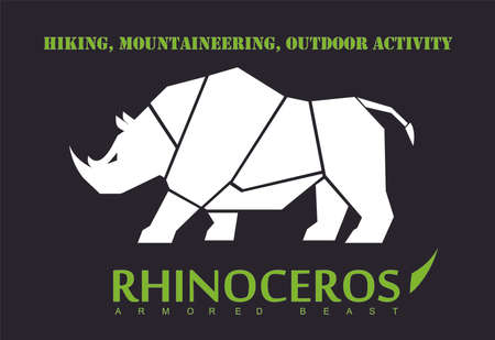 rhinoceros, white rhino. full body side view of rhino.のイラスト素材