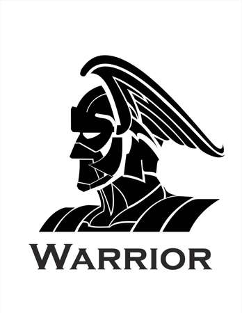 creative concept for new warrior in black and white flat designのイラスト素材
