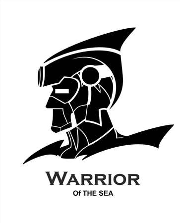 superhero with the shark fin and laser weapon on the helmetのイラスト素材