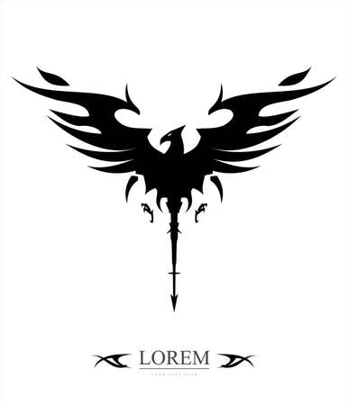 black phoenix with the arrow tailのイラスト素材