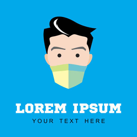 black hair without glasses.のイラスト素材