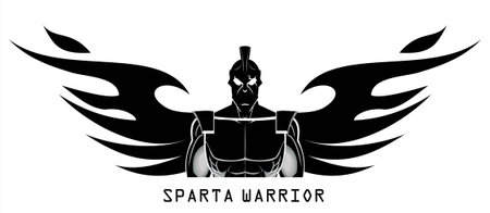winged sparta warrior in blackの写真素材