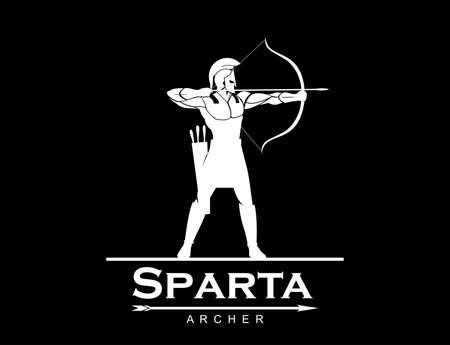 Sparta Archer silhouette in Blackのイラスト素材