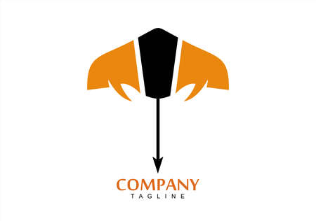 stingray in black and orangeのイラスト素材