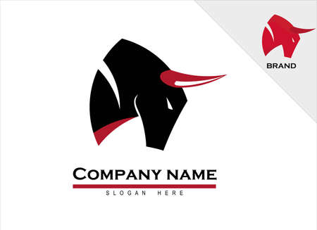 Elegant Bull head symbol in two variant.のイラスト素材